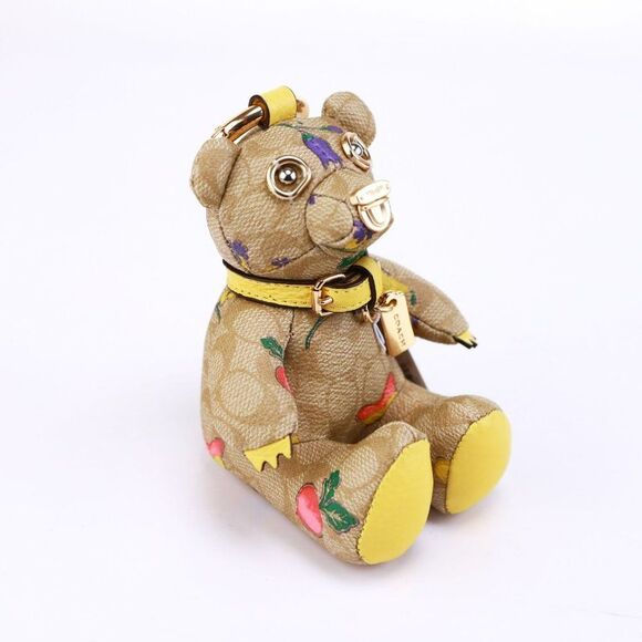NWT Coach Signature Dreamy Veggie 3D Bear Plush Keychain Bag Charm - Picture 4 of 6
